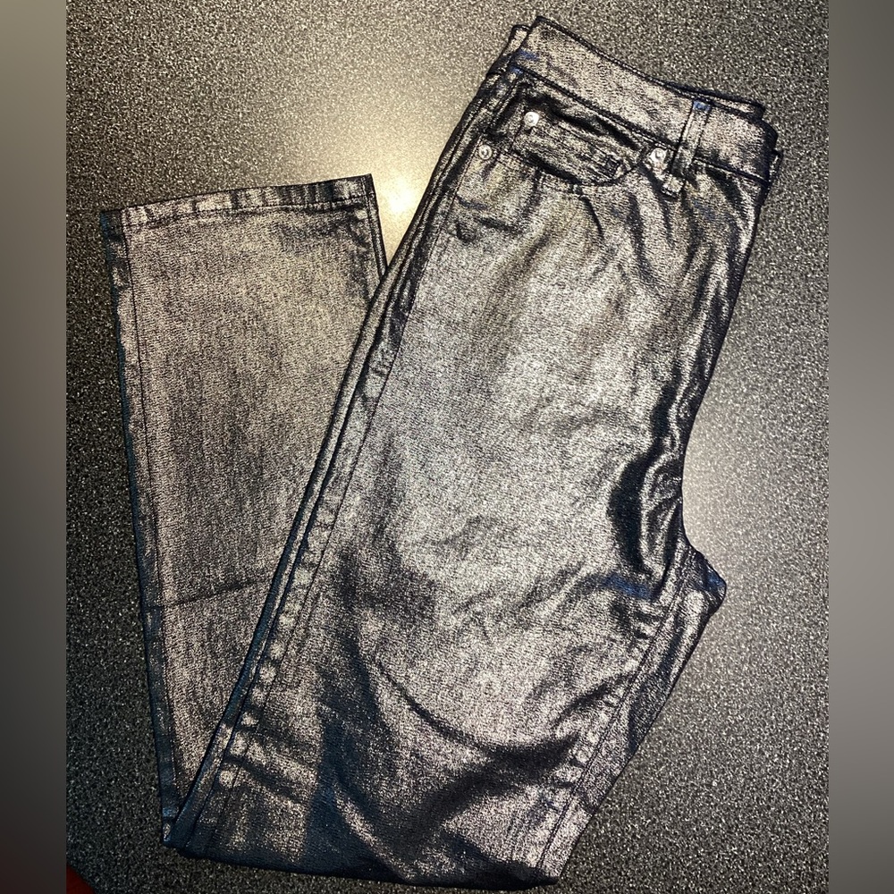 NWT INC Casual Lead Silver Coated Straight High Rise W8 regular